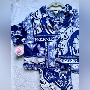 Christian Siriano Matching Linen Floral Set